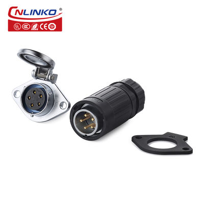 موصل كابل مقبس لوحة ذكر وأنثى CNLINKO IP68 مقاوم للماء بـ 5 سنون لجهاز الغسيل