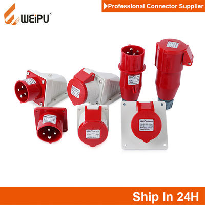 Weipu TYP Industrial Plug Socket 16A-32A Red 4Pin IP44