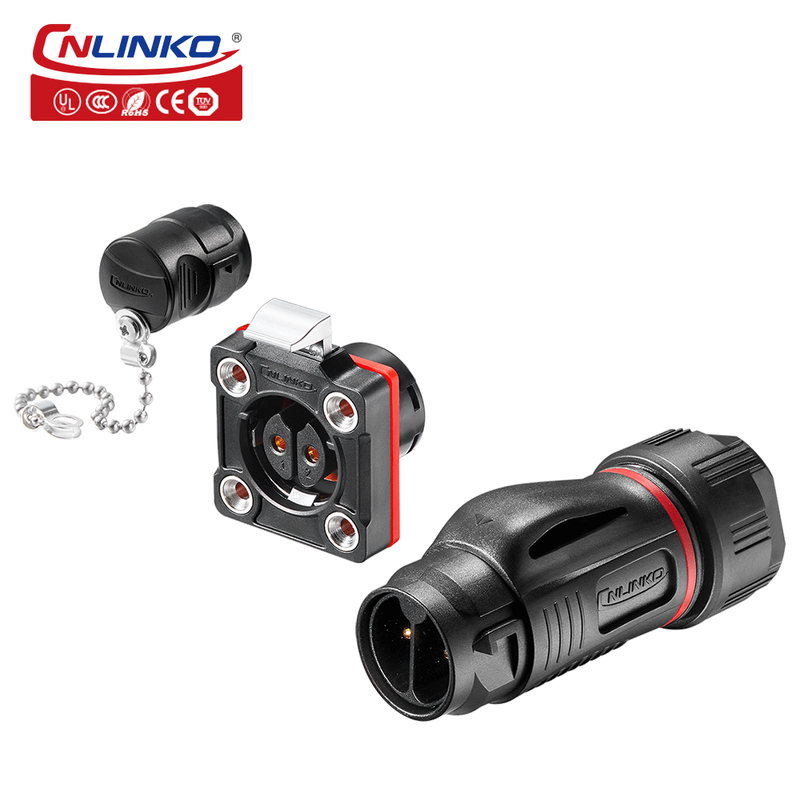 Material Plug Connector CNLINKO M20 2pin Waterproof IP68 Connector PBT Industrial Plug Socket ...